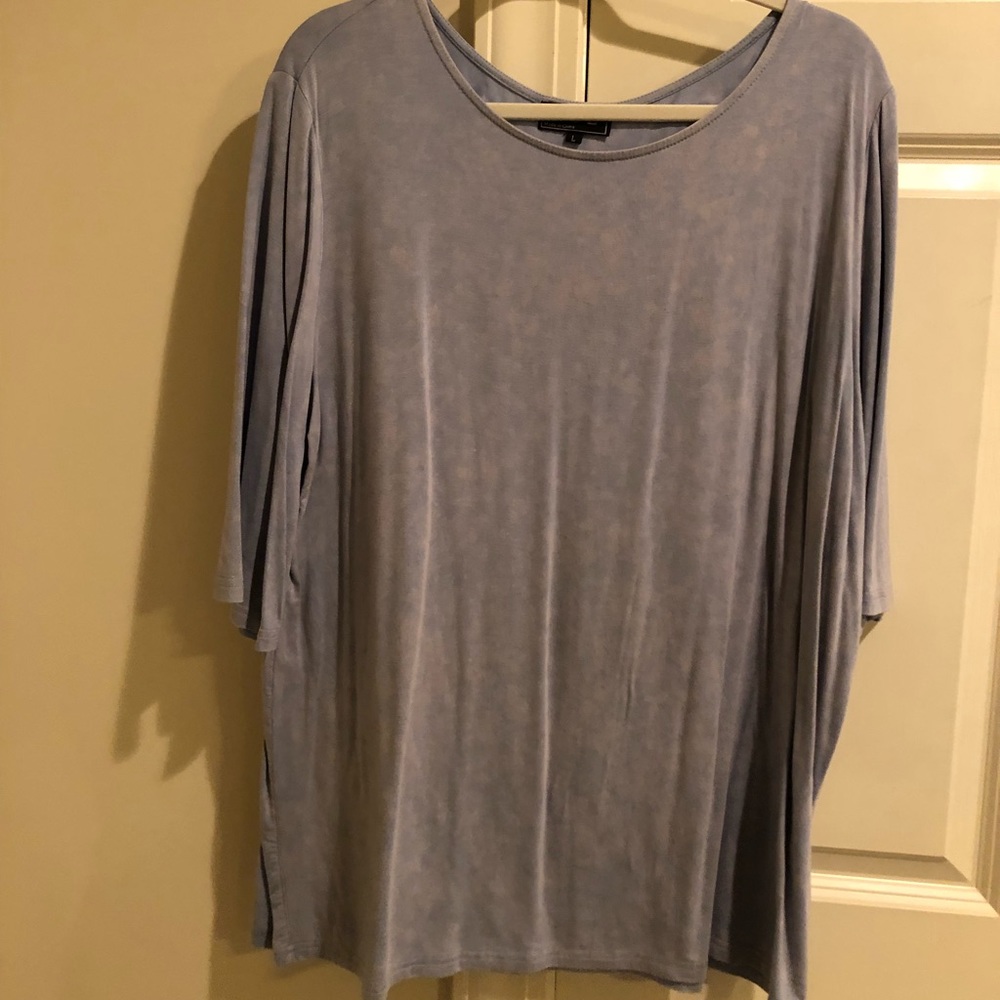 White wash blue top
